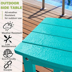 Y&M Outdoor Side Table, HIPS Adirondack Small Double Layer Table, Waterproof - Image 10