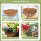 2 Pack 14 inch Metal Hanging Baskets - Image 4