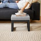 IBUYKE 16 Inch Small Foot Stool Ottoman, Rectangle Linen Foot Rest - Image 2