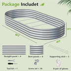 2PCS 8x4x1ft Galvanized Metal Raised Garden Bed Kit, Outdoor Planter Box - Image 2