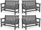 SERWALL Outdoor Bench, HDPE Outdoor Benches Weatherproof, 2-Person Garden Bench by SERWALL