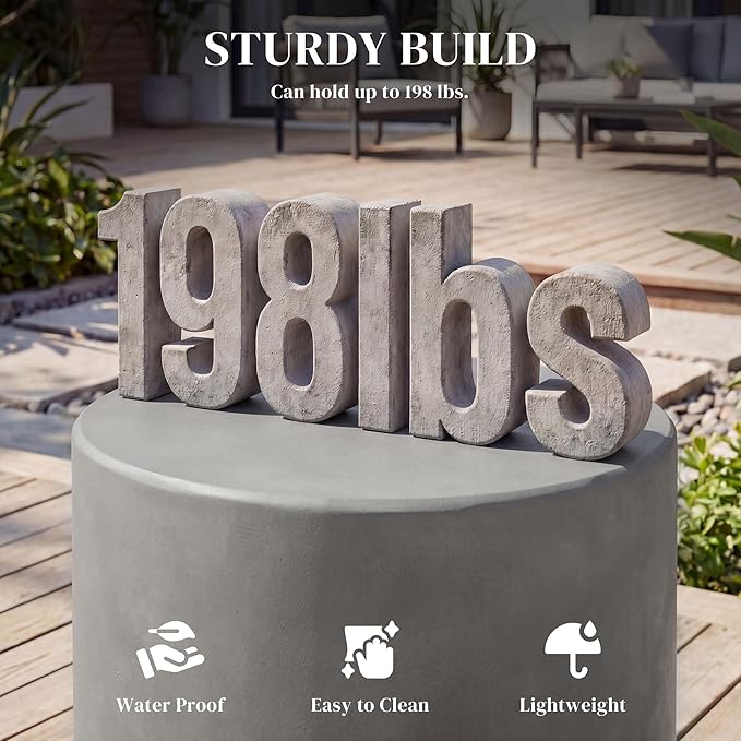 HOMCOM Outdoor Side Table, Round Small End Table - Image 5