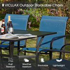 VICLLAX Patio Dining Set for 4, Alll Weather Metal Outdoor Furniture Set - Image 5