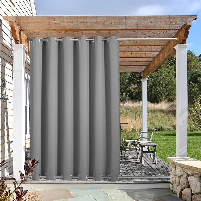 NICETOWN Outdoor Patio Curtains Extra Wide 84 in, Waterproof & Windproof Patio by NICETOWN