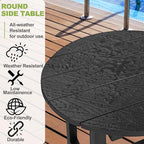 Y&M Outdoor Side Table, Waterproof Four-Legged Round Entryway End Table - Image 3