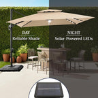 Best Choice Products 9x12ft LED Cantilever Patio Umbrella w/Base Included & - Image 6