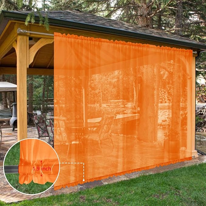 SpaceDresser Waterproof Outdoor Sheer Curtains - Image 8