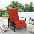 Oakcloud Adjustable Outdoor Lounge Chair Metal Patio Relaxing Recliner Chair - Image 2