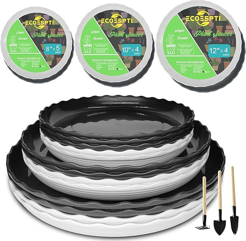 13 Pack Plant Saucer, 8 10 12 Inch Durable Plastic Plant Trays by Lifecouldbesointeresting