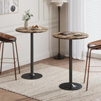Flamaker Round Bistro Pub Table Modern Style Metal Base MDF Top Cocktail Bar - Image 8
