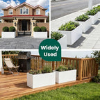 White Steel Planter Rectangular Outdoor Indoor Planter Box Galvanized Steel - Image 5