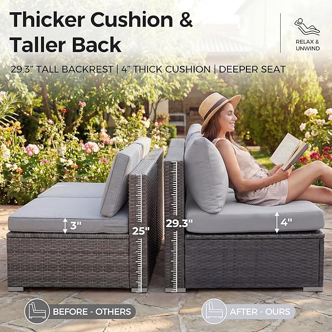 NICESOUL 11 Piece Outdoor Patio Furniture Set - Image 6