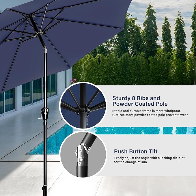 Simple Deluxe 9' Patio Umbrella Outdoor Table Market Yard Umbrella - Image 5