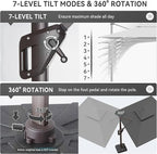 10 X 13 FT Cantilever Outdoor Patio Umbrella - Image 5