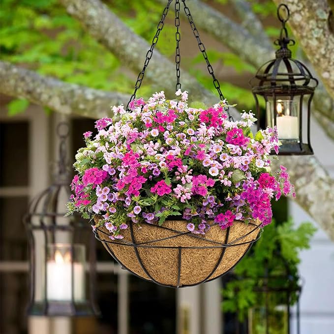 2 Pack 20 Inch Extra Large Deep Hanging Planters - Image 2