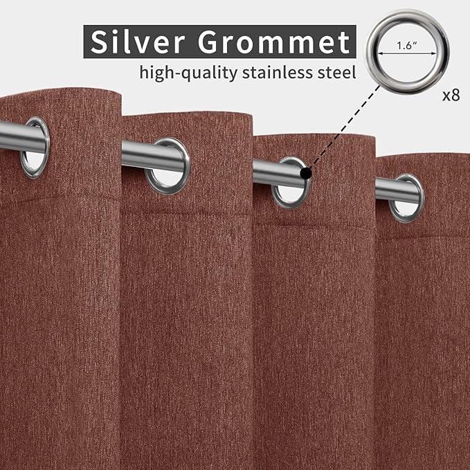 Easy-Going Linen Look Outdoor Curtains Waterproof Windproof Porch Curtains - Image 3