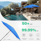 JEAREY 6.5x10 ft Rectangular Patio Umbrellas Rectangle Outdoor Umbrella - Image 5