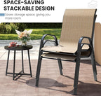 Patio Dining Chair Set of 6, Outdoor Stackable Dining Chairs High Back - Image 6