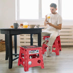 Delxo Folding Step Stool, Non-Slip Stool 13 inch Height Premium Heavy Duty - Image 4