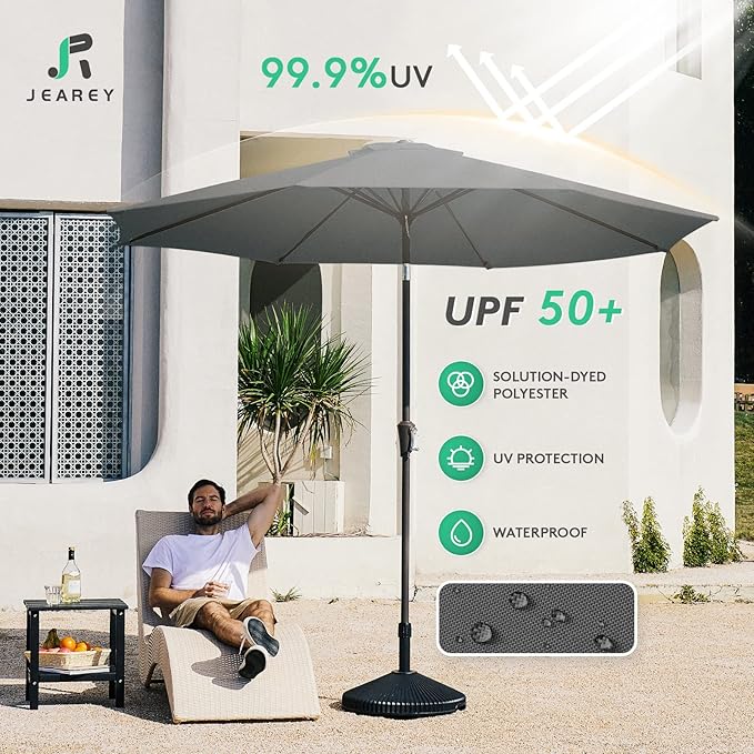 JEAREY 9FT Outdoor Patio Umbrella Outdoor Table Umbrella - Image 3