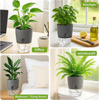 12 Pack Self Watering Pots for Indoor Plants, PlanterHoma 3.2 Inch Plant Pot - Image 8