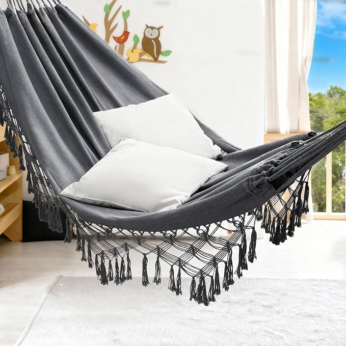 JoyView Boho Macrame Double Hammock - Image 3