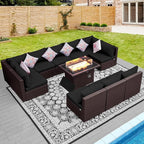NICESOUL 11 Piece L-Shaped Outdoor Patio Furniture Set - Image 3