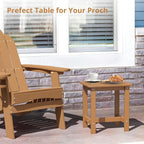 LUE BONA Outdoor Side Table Set of 2, HDPS Small Outdoor Adirondack Side Tables - Image 4