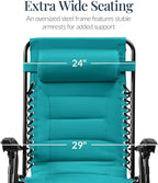 Best Choice Products Oversized Padded Zero Gravity Chair, Folding Outdoor Patio - Image 3