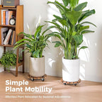 Bamworld Plant Stand Outdoor Rolling Tray Plant Caddy - Image 5