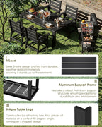 GREENVINES Outdoor Dining Table | 67’’ | HDPE | Rectangle Tables - Image 3