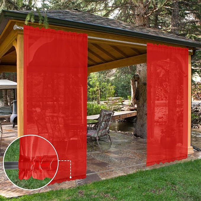 SpaceDresser Waterproof Outdoor Sheer Curtains - Image 8