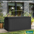 YITAHOME XXL 260 Gal Large Deck Box, Outdoor Resin Storage Box, Rattan Storage - Image 4