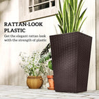 Outsunny Tall Planters for Outdoor Plants Set of 3, 24 in Taper Planters - Image 6