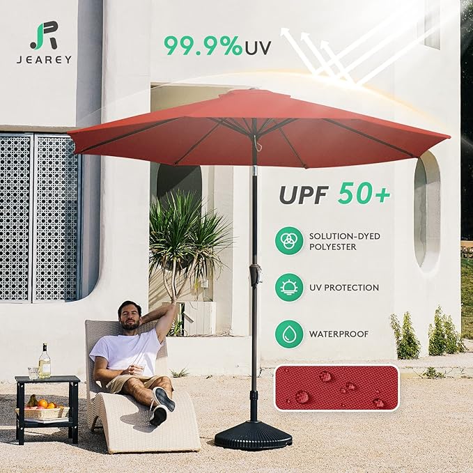 JEAREY 9FT Outdoor Patio Umbrella Outdoor Table Umbrella - Image 3