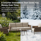 East Oak 5-Piece Patio Furniture Set | Life Chatter 5-Seat Outdoor Furniture | - Image 11