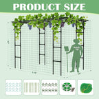 Garden Arch Trellis, 87in H x 118in L Large Garden Arch Arbor Trellis - Image 4