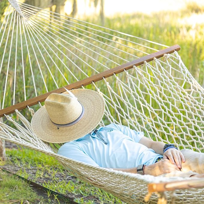 Castaway Living 13 ft. Double Traditional Hand Woven Cotton Rope Hammock – - Image 2