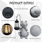 Frog Solar Garden Statues, Resin Frog Figurine Decorations - Image 7