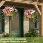 4 Pack 12 Inch Hanging Baskets for Plants Outdoor Metal Hanging Planter Hanging - Image 7