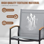 Shintenchi 3 Piece Outdoor Rocking Bistro Set, Textilene Fabric Small Patio - Image 3