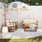 Devoko Patio Furniture 4 Piece Acacia Wood Outdoor Conversation Sofa Set - Image 5