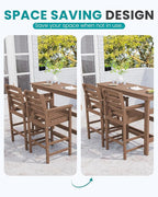 SERWALL 41" Outdoor Bar Table, All Weather HDPE Patio Bar Counter Height Table - Image 8