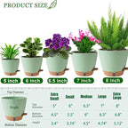 Self Watering Pots for Inoor Ourdoor Plants 8/7/6.5/6/5 Inch Plastic Planters - Image 6
