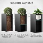 Set of 2 Tall Metal Planter Box - Image 3