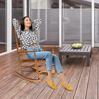 VINGLI Wooden Rocking Chair, Outdoor Chair - Image 7