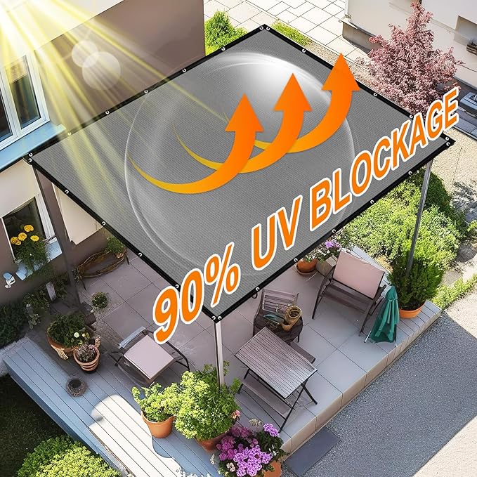 Artpuch 90% Sun Shade Cloth, 4 x 12 FT Pergola Shade Cover Canopy - Image 3