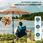 OLIXIS 9ft Patio Umbrella with Tilt and Crank Button & 8 Sturdy Ribs Waterproof - Image 5