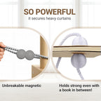 Hion Magnetic Curtain Tiebacks Grey 4 Pack, Curtain Tiebacks Buckles Holdbacks - Image 5
