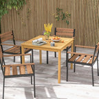 Tangkula 36" Square Outdoor Dining Table, Acacia Wood 4-Person Patio Dining - Image 2